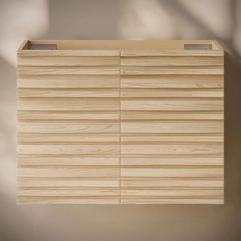 Cascade 30" Wall-Mounted Bathroom Vanity Cabinet without Top in Natural Oak image number 5