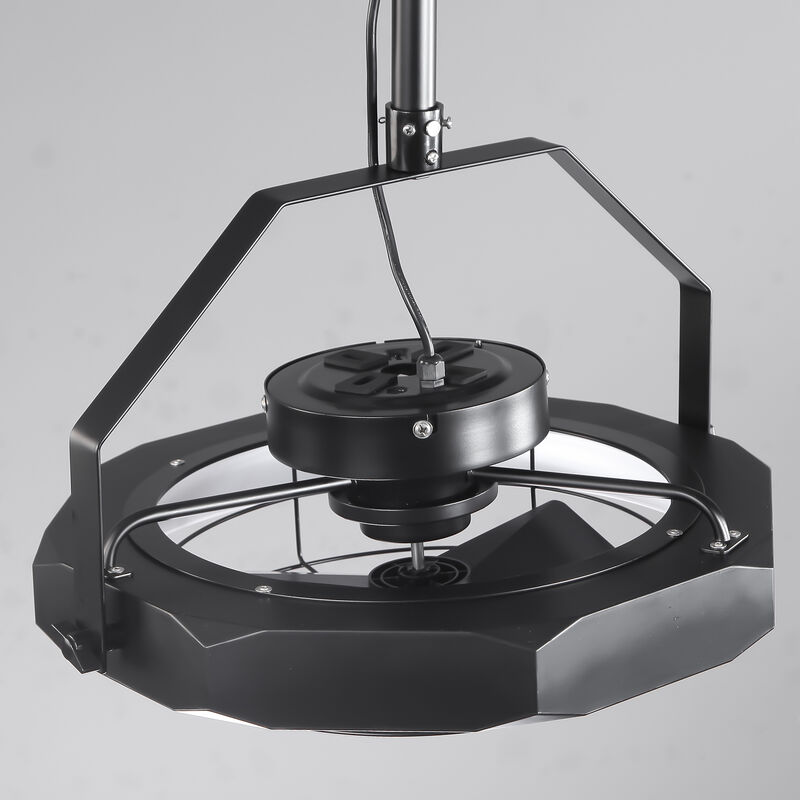 20.5 in. Black Dimmable Wall Mount Fan with LED Light and Remote