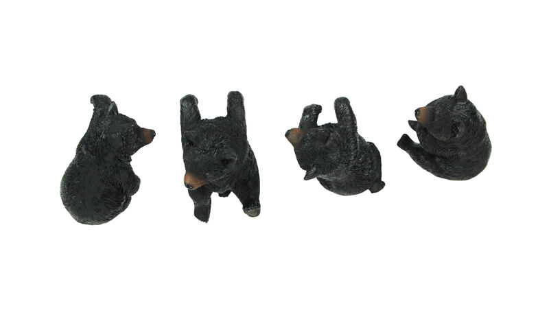 Set of 4 Black Bear Planter Pot Hanging Decorative Figurines Resin Plant Decor image number 4