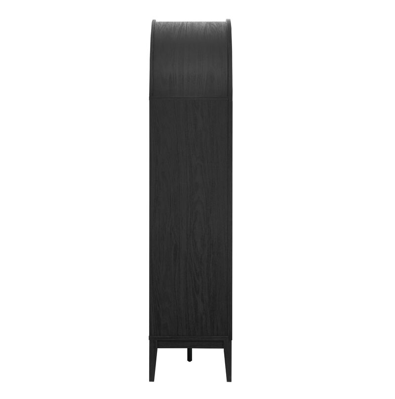 Nolan 74" Tall Wide Arched Storage Display Cabinet Bookshelf image number 6