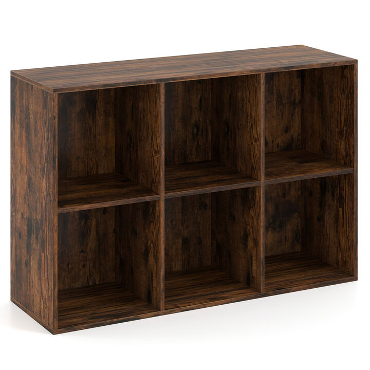 Modern 6-Cube Bookcase with Anti-Tip Kit for Home Storage