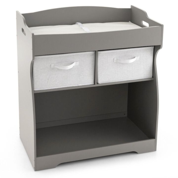 Hivvago Baby Changing Table with 2 Drawers and Large Storage Bin
