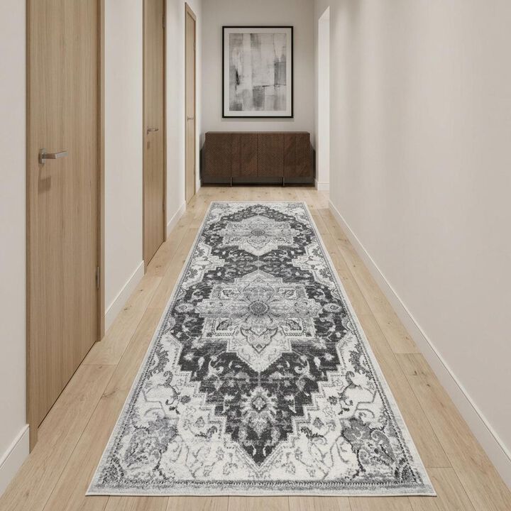 HomeRoots Medallion Runner Rug