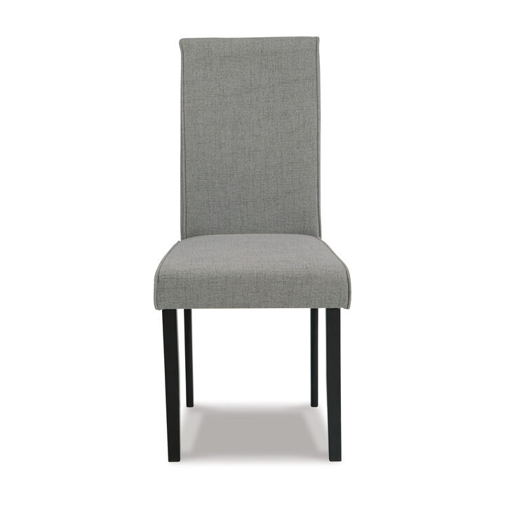 Pim 19 Inch Dining Side Chair, Set of 2, Upholstered, High Backrest, Gray - Benzara