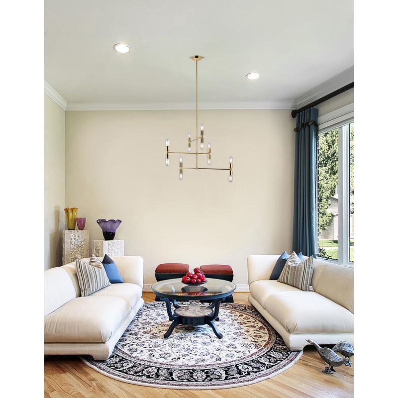 Hand Crank 12 Light Chandelier With Medallion Gold Finish