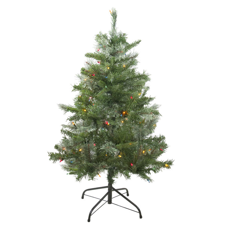 4' Pre-Lit Mixed Cashmere Pine Artificial Christmas Tree - Multi Lights