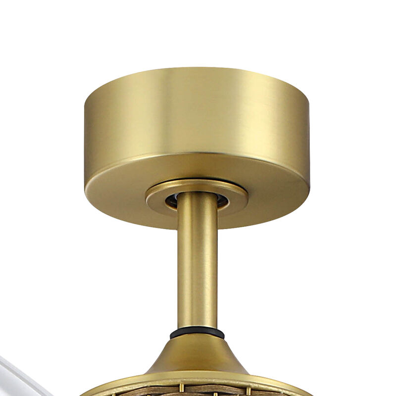 56" Tropical White Pleated Leaf Blades Reversible Ceiling Fan with Remote, No Light image number 6