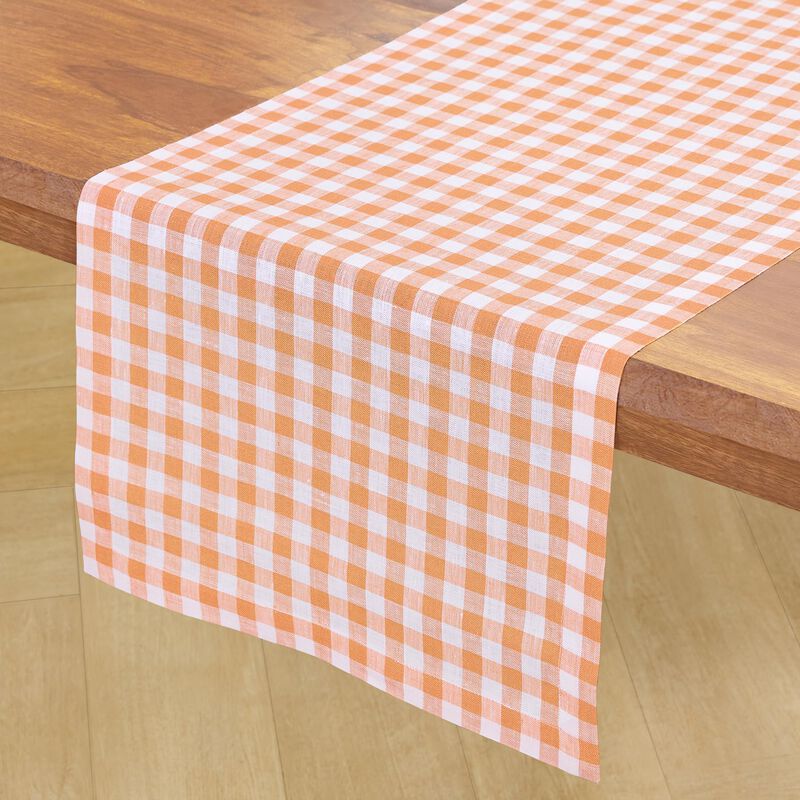 Linen Table Runner - Gingham Check image number 1