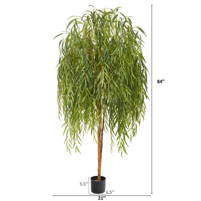 Hivvago 7 Feet Willow Artificial Tree
