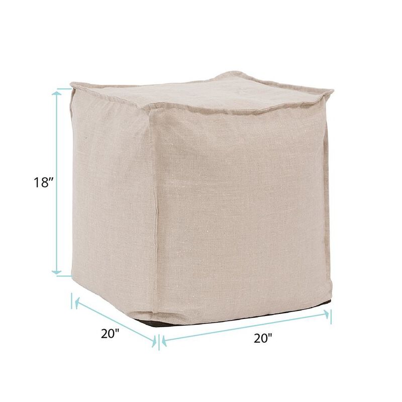 Howard Elliott Square Pouf Prairie Linen image number 3