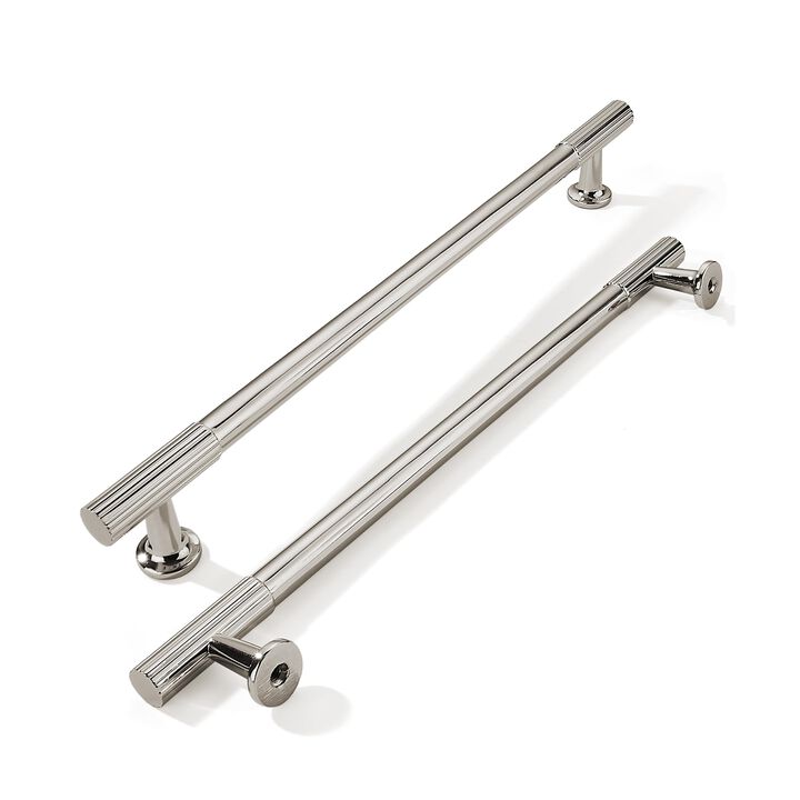 khtumeware 8 Inch Hole Center 5 Pack Polished Nickel Heavy Duty Solid Cabinet Pulls, Kitchen Drawer Handles, for Dresser cabinet