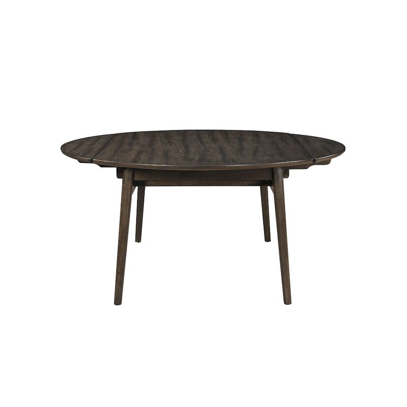 New Classic Furniture Rex Wood Dining Table with Self-Storing Leaves, Walnut