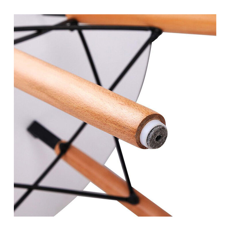 Round Dining Table with Fiberglass Top and Solid Wood Base