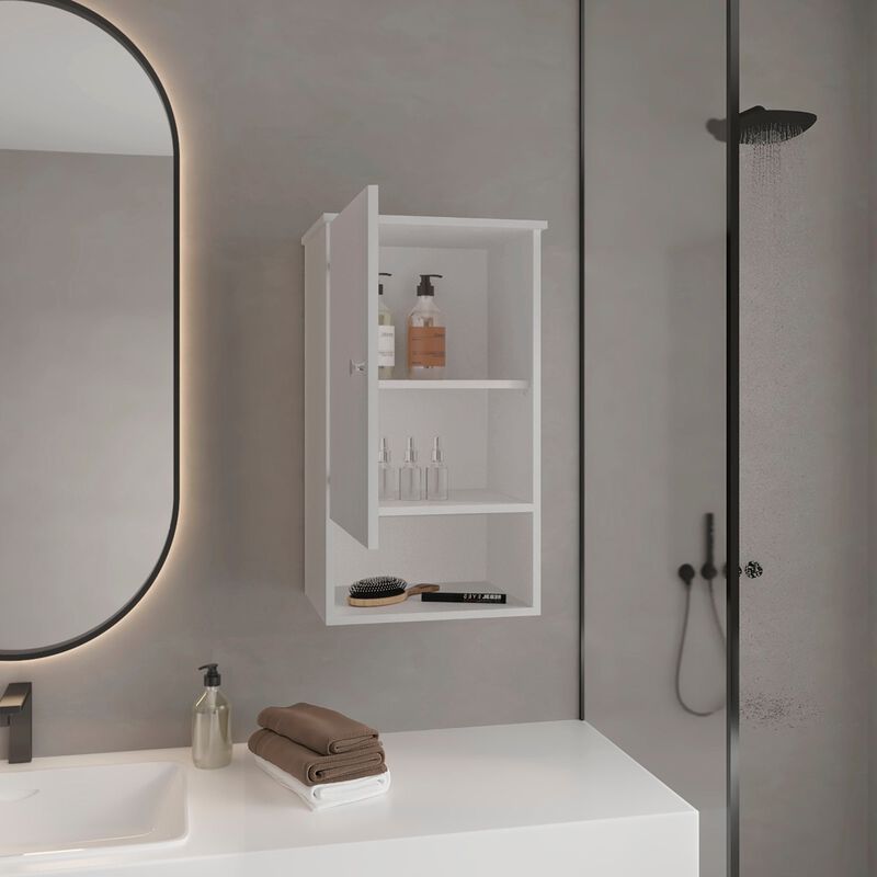 Nulato Medicine Cabinet 28.6" H, with 1 Door and 3 Shelves, Black