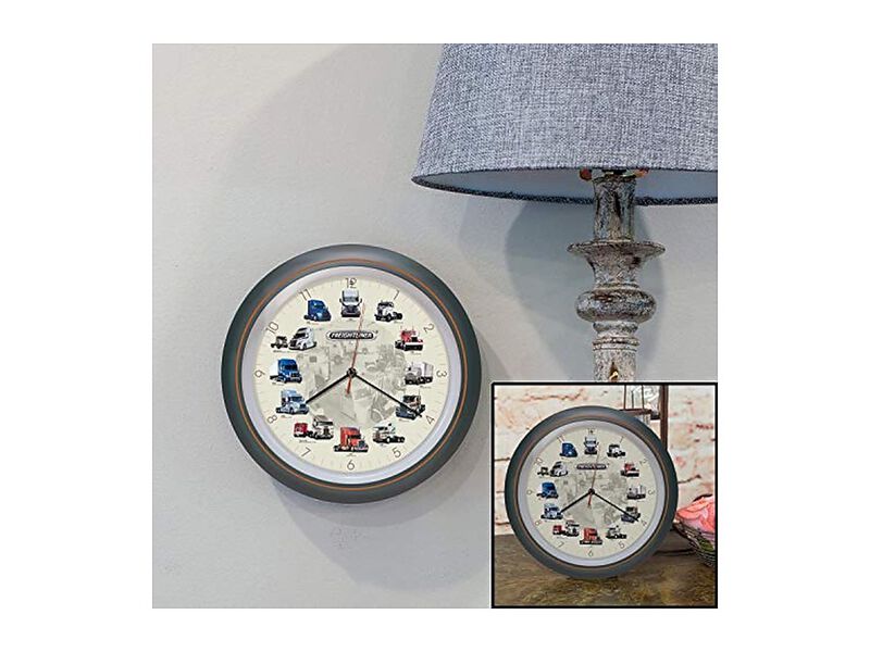 Freightliner Trucks Gunmetal Silver Sound Wall Clock 13 Inch Home Decor image number 2