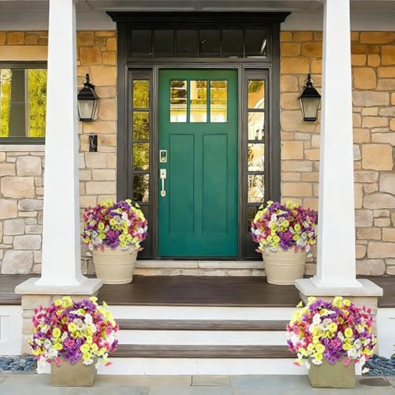 16 Bundle Artificial Morning Glory Flowers UV Resistant Outdoor Garden Porch image number 3