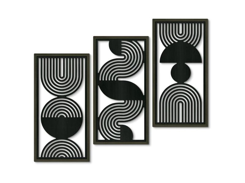 Modern Minimalist Wall Art 3 Piece Geometric Panel Decor for Living Room Bedroom image number 0