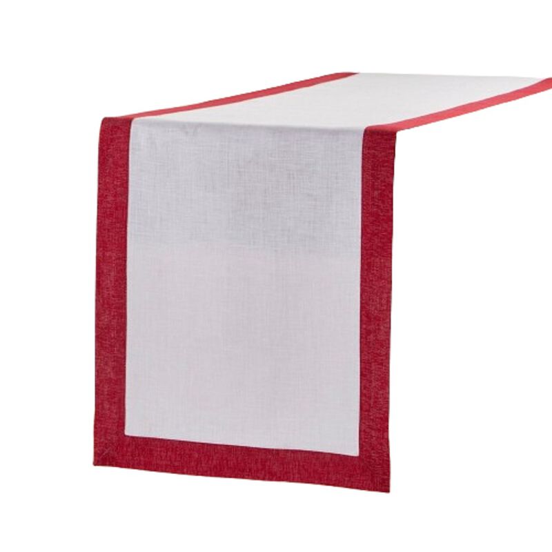 Solino Home 100% Pure Linen Table Runner - Festive Edge