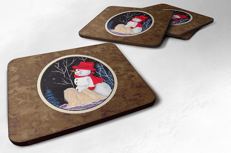 Caroline's Treasures SS8644FC Lhasa Apso Foam Coasters (Set of 4), 3.5 H x 3.5 W, Multicolor image number 0