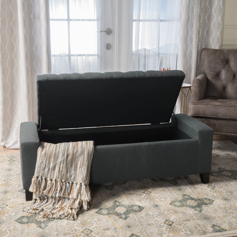 Merax Fabric Upholstered Storage Ottoman for Living Room, Bedroom