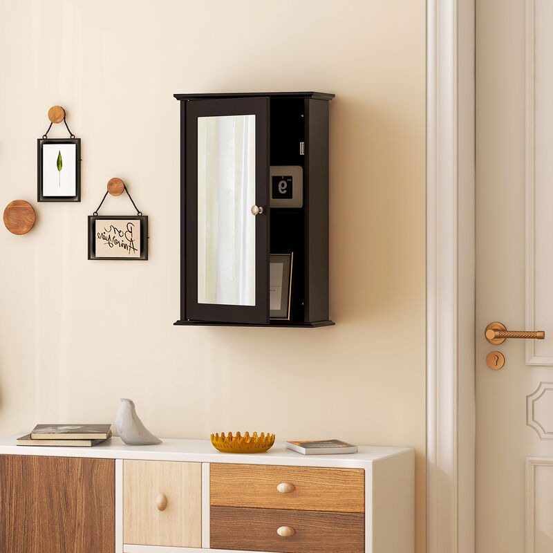 Bathroom Wall Cabinet with Single Mirror Door