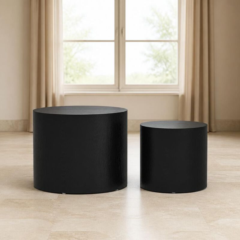 GOODSILO Set of 2 Stackable Nesting Accent Tables Versatile Multi-Use Side Coffee End Tables for Living Room Bedroom and Office image number 2