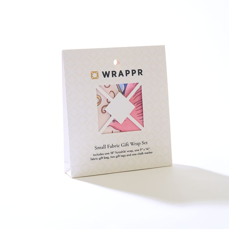 WRAPPR Reusable Fabric Gift Wrap Set with Gift Bag, Tags & Chalk Marker &ndash; Small image number 2