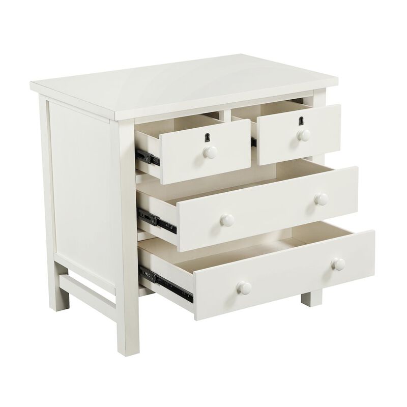 Comfort Pointe Greenwich 4-drawer Storage Nightstand - Antique White