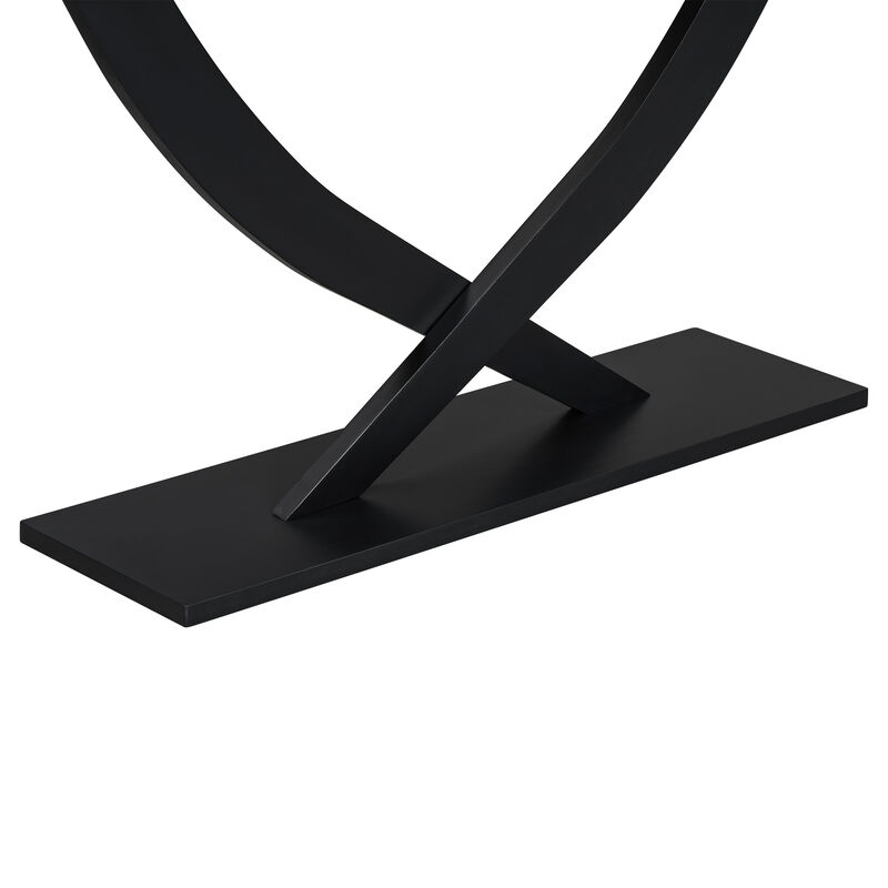 Merax Modern Rustic Console Table with Cross-Leg Design