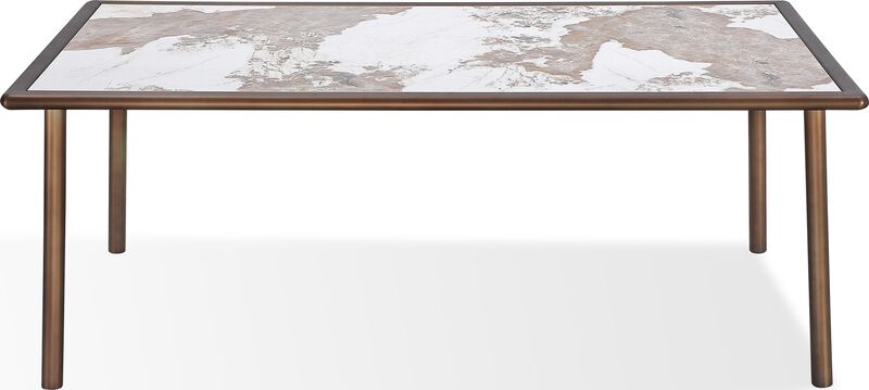 Tulum Stone Top Dining Table with Bronze Metal Base