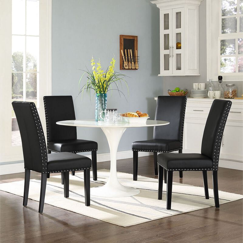 Parcel Dining Vinyl Side Chair-Benzara image number 5