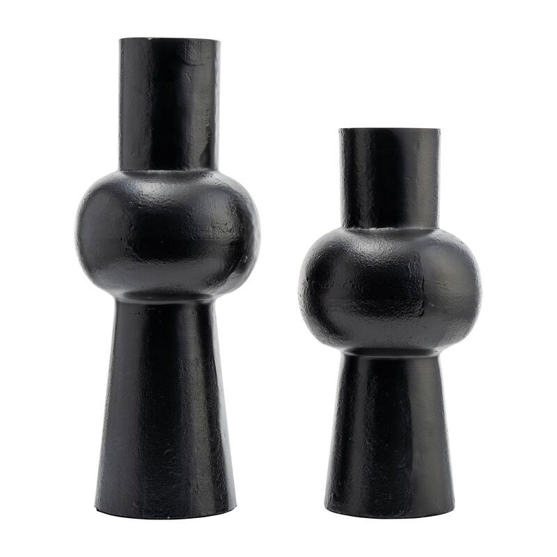 Metal,15"h, Mid Ellipsoid  Vase,black image number 5