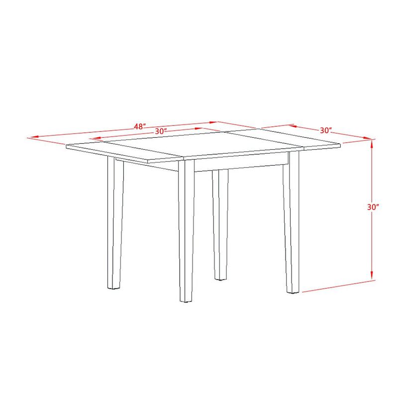 3 Piece Dining Table Set Contains a Rectangle Kitchen Table with Dropleaf