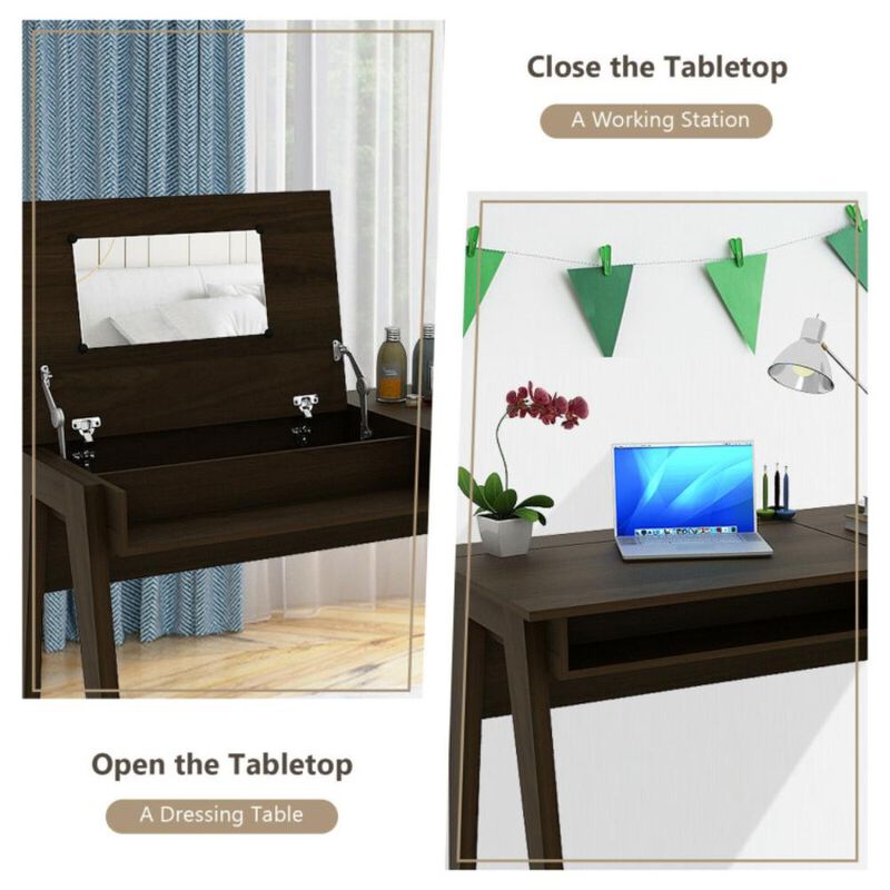 Hivvago Dressing Table with Flip Mirror and Storage Drawer