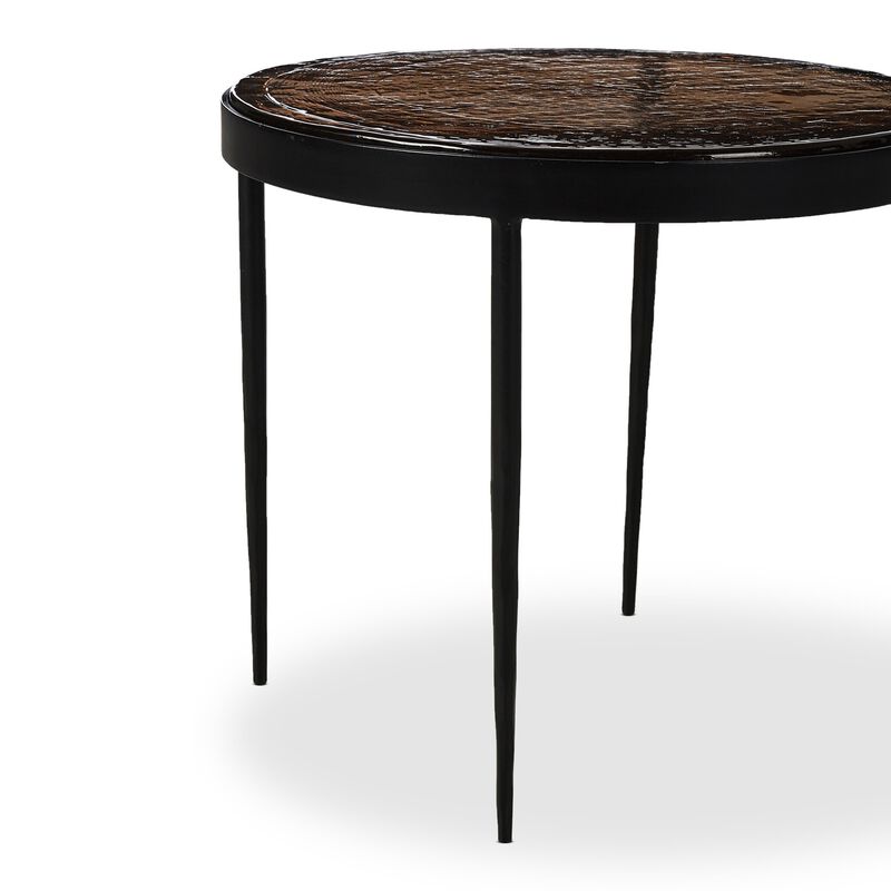 Yoko Small Smoked Brown Cast Glass Nesting Table