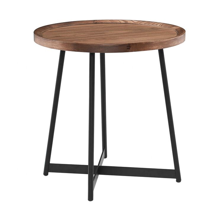 Vintage-Inspired Round Side Table &ndash; Solid Wood American Accent