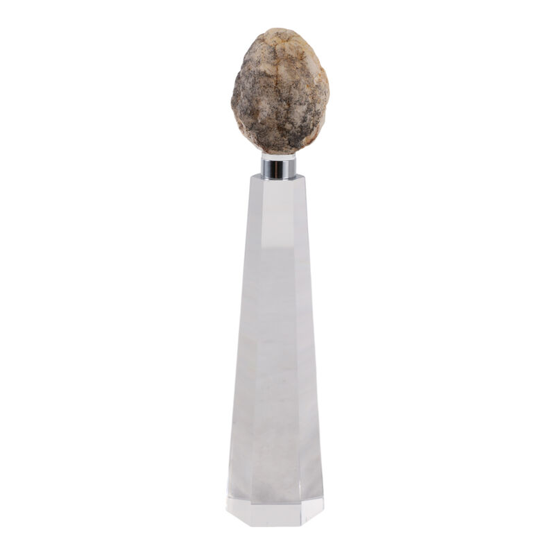 11x2" Agate On Crystal Base, White/clear image number 3