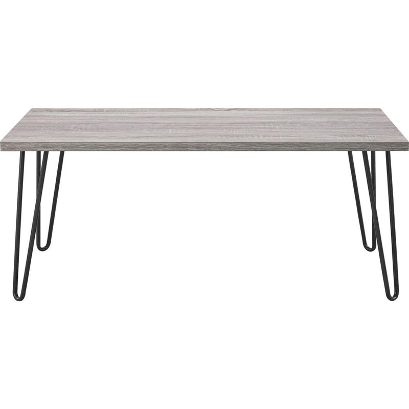Hivvago Modern Classic Vintage Style Coffee Table with Wood Top and Metal Legs