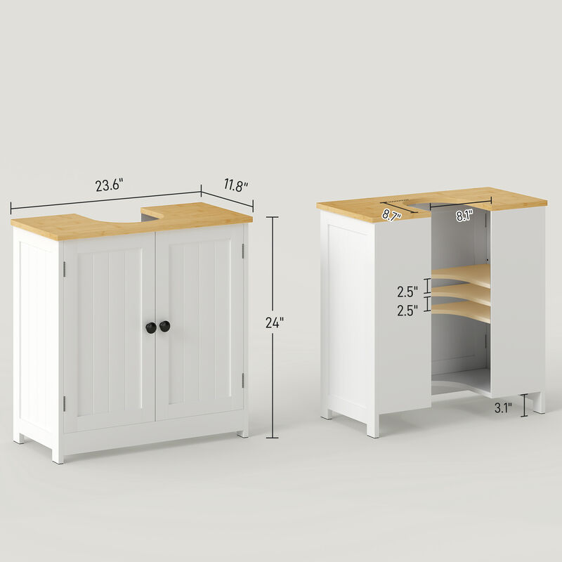 Hivvago Bathroom Cabinet Under Sink Vanity with 2 Doors image number 2