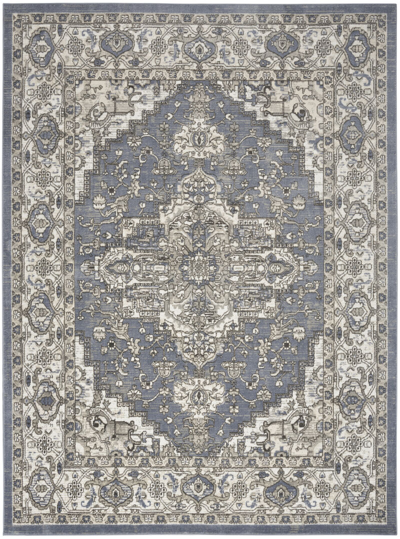 Quarry QUA05 Blue 3'9" x 5'9" Rug