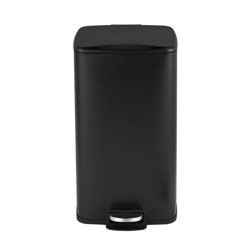8 Gallon Stylish Rectangular Shape Matt Black Trash Can