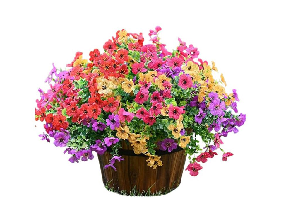 8 Bundle Artificial Outdoor Plants UV Resistant Garden Porch Decor