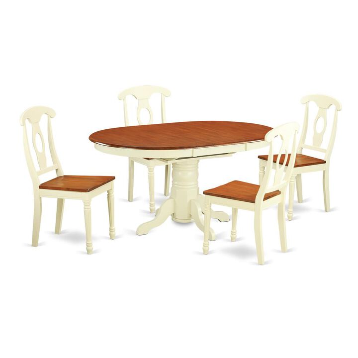 5 PC Dining room set-Oval Dining Table and 4 Dining Chairs