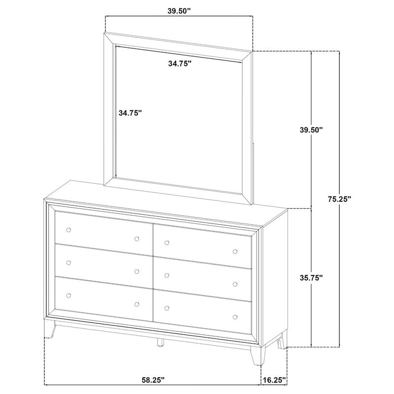 Coaster Co. of America Welsley 6-drawer Dresser and Mirror Walnut image number 1