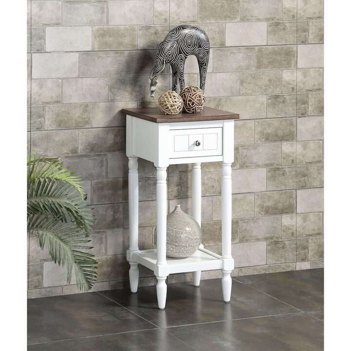 Convience Concept, Inc. French Country Khloe 1 Drawer Accent Table with Shelf Driftwood/White