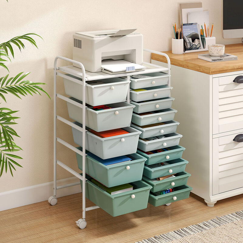 15-Drawer Mobile Utility Cart with Multi-Purpose Storage image number 1
