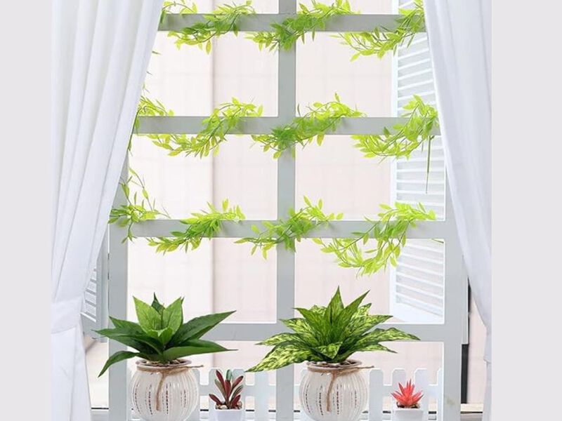 2 Pack Yellow Artificial Greenery Stems Outdoor Garden Porch Decor image number 1