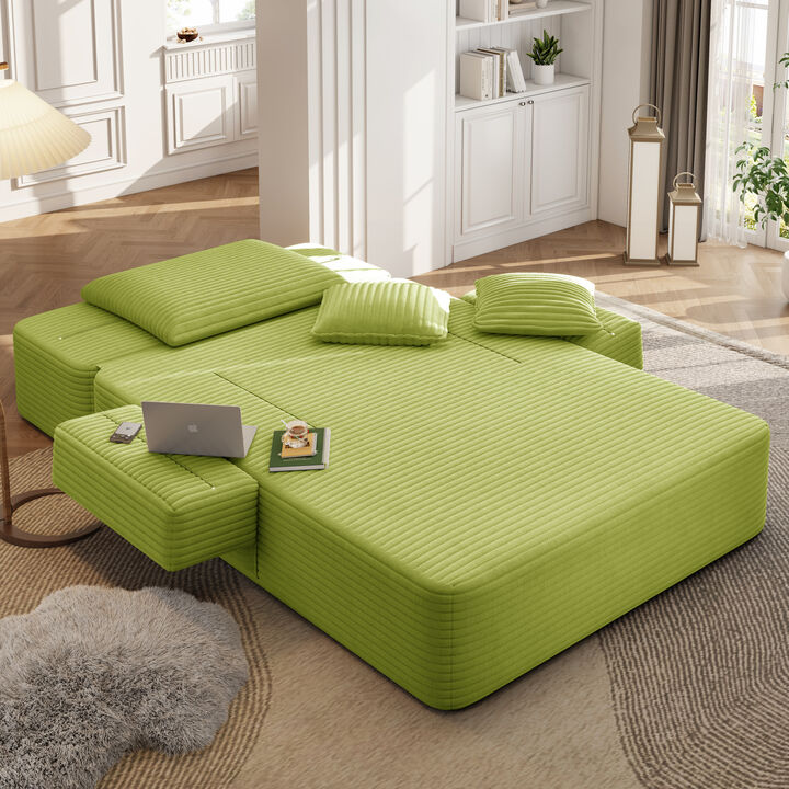 Kopbud Corduroy Chaise Lounge Sofa Bed