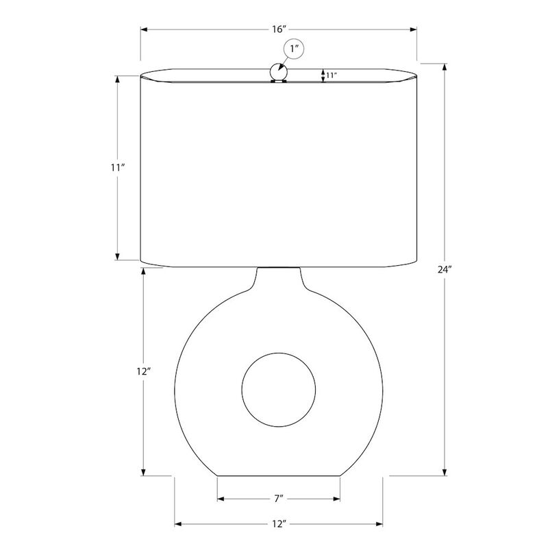 24"H, Table Lamp, Brown Ceramic, Ivory / Cream Shade, Contemporary, Modern