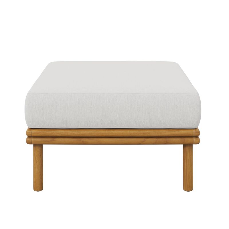 Modway Wren Teak Wood Outdoor Ottoman in Natural Sail image number 6